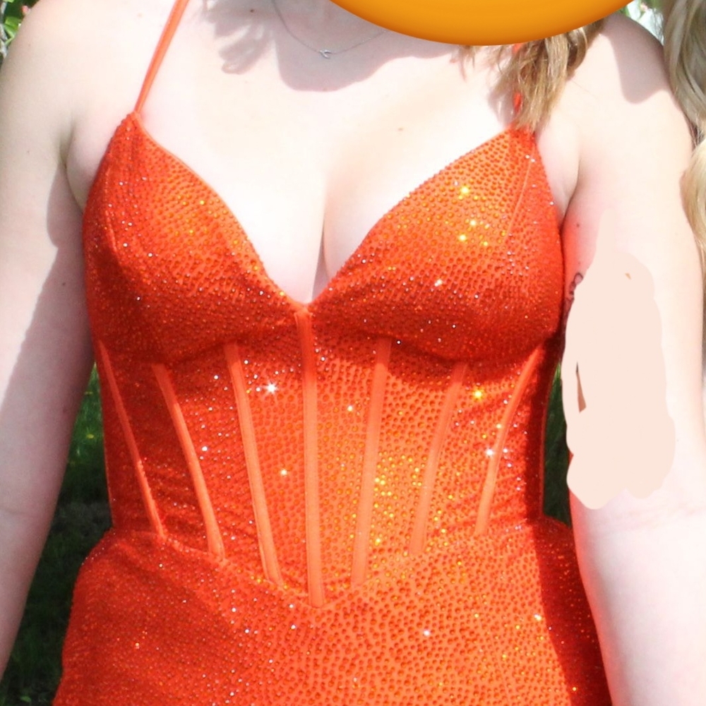 Sparkling Orange Corset Dress